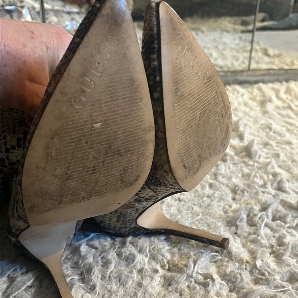 Guess Naddy Snakeskin Heeled Over The Knee Boots - Picture 6 of 10